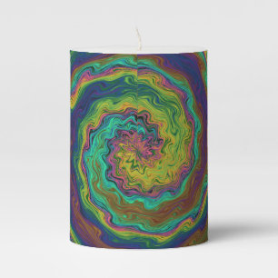 A Mystic Burst of Colors Pillar Candle