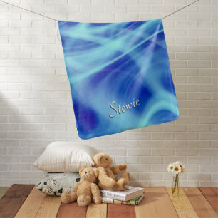A Mystical Blue Fog Baby's Name Baby Blanket