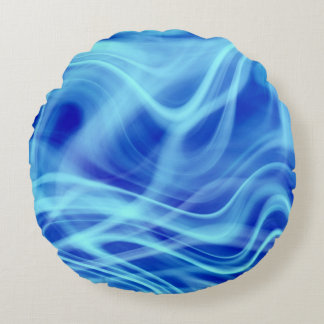 A Mystical Blue Fog Round Pillow