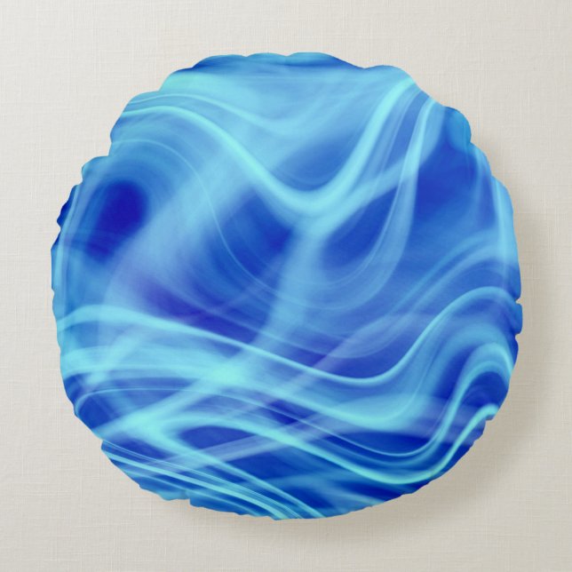 A Mystical Blue Fog  Round Pillow (Front)