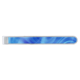 A Mystical Blue Fog Silver Finish Tie Bar