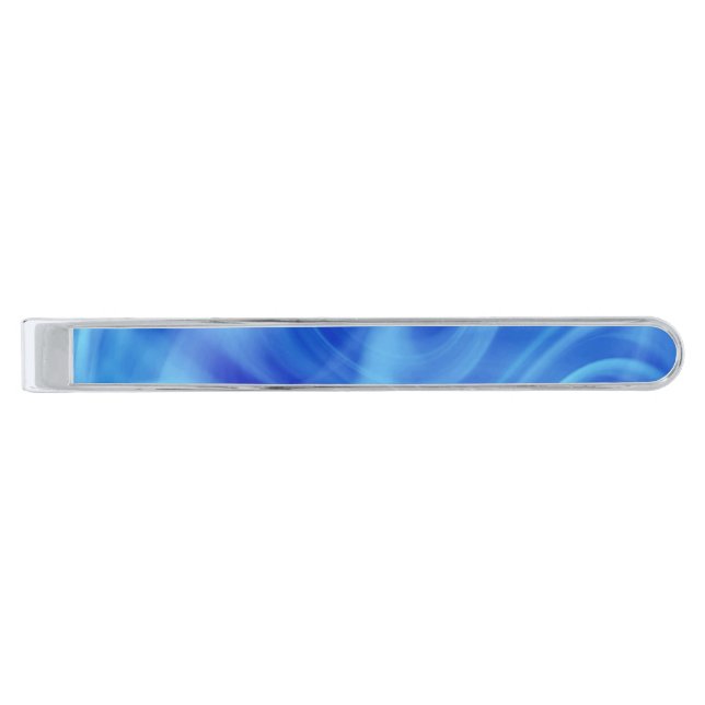 A Mystical Blue Fog  Silver Finish Tie Bar (Front)