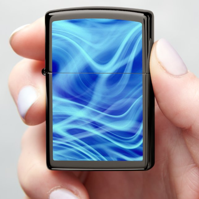 A Mystical Blue Fog  Zippo Lighter (In Hand)