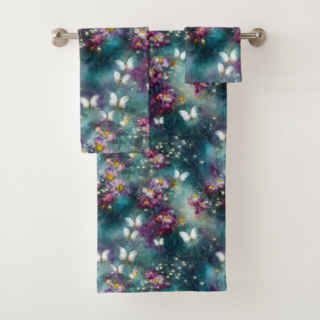 A Mystical Butterfly Series Design 11 Bath Towel Set (Insitu)