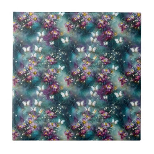 A Mystical Butterfly Series Design 11 Ceramic Tile