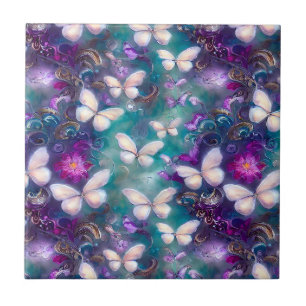 A Mystical Butterfly Series Design 1 Ceramic Tile