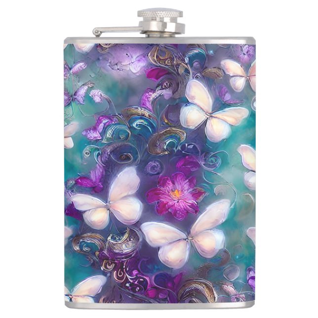 A Mystical Butterfly Series Design 1 Flask (Front)