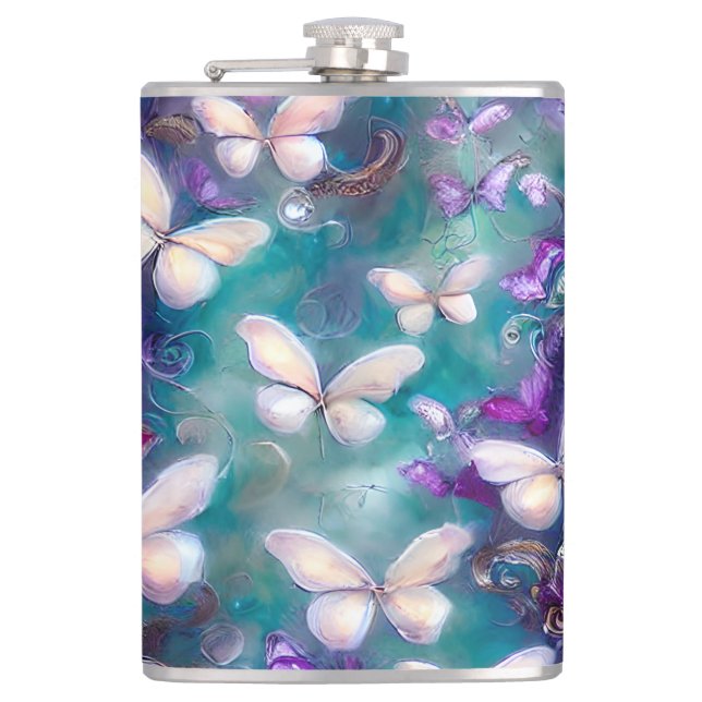 A Mystical Butterfly Series Design 1 Flask (Front)