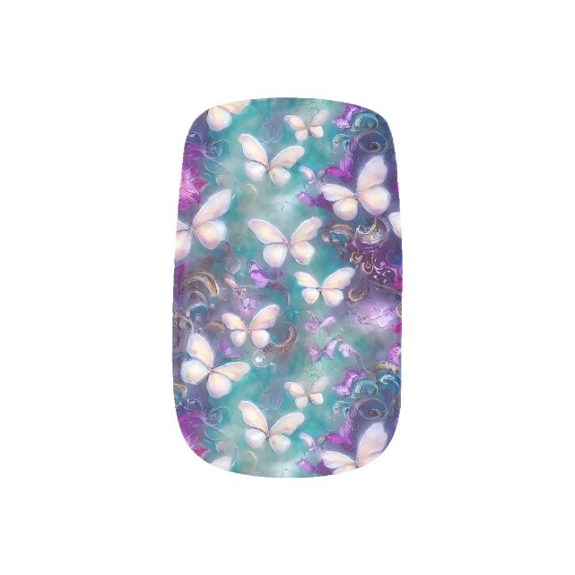 A Mystical Butterfly Series Design 1 Minx Nail Art (Left Thumb)