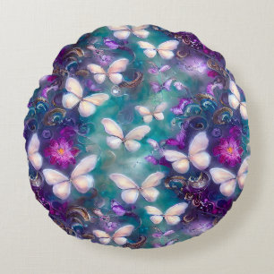 A Mystical Butterfly Series Design 1 Round Pillow
