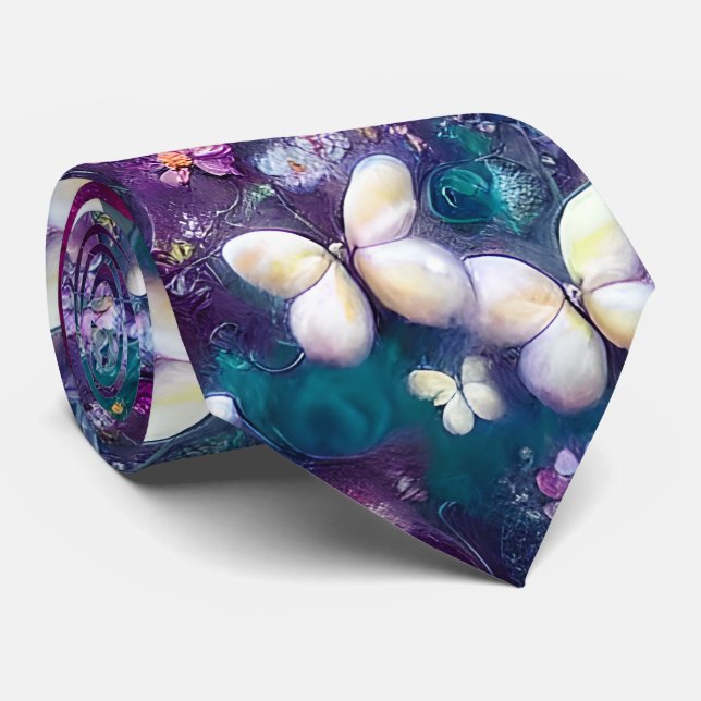 A Mystical Butterfly Series Design 5 Neck Tie (Rolled)