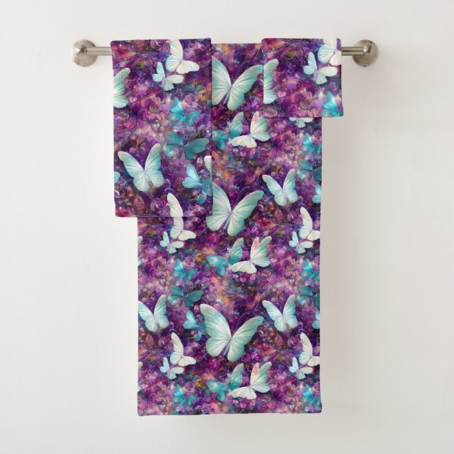 A Mystical Butterfly Series Design 7 Bath Towel Set (Insitu)