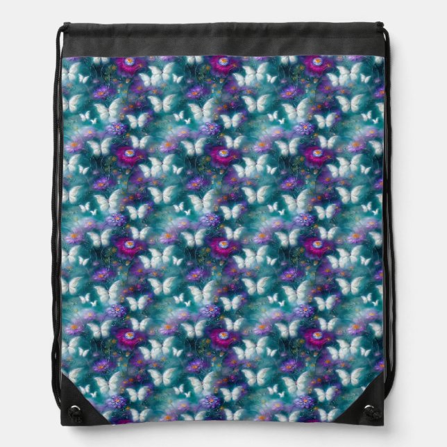 A Mystical Butterfly Series Design 9 Drawstring Bag (Front)