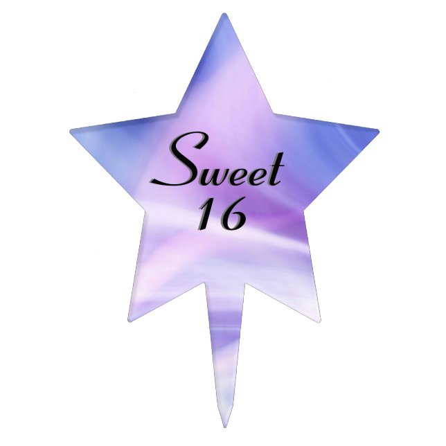A Mystical Pastel Fog Sweet 16 Cake Topper (Front)