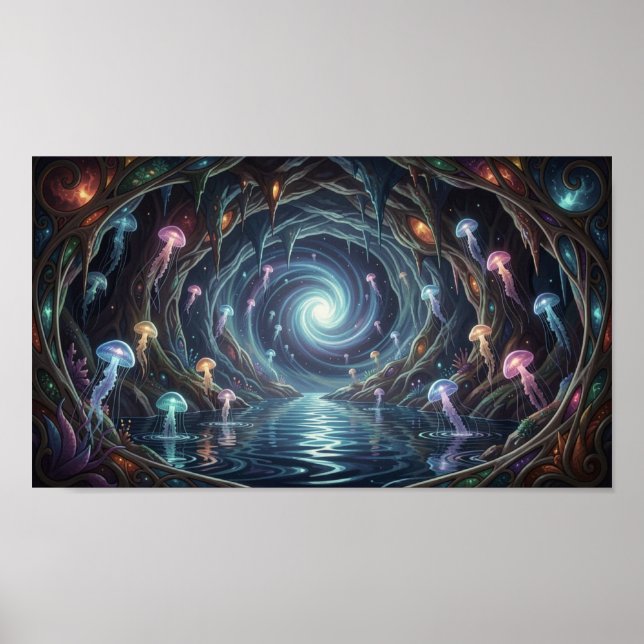 A mystical portal shimmering within a hidden sea poster (Front)