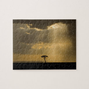 A mystical sunset on return to camp in the jigsaw puzzle