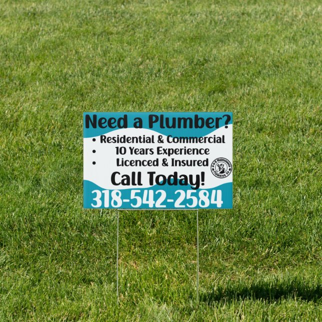 A-n-D Maintenance Plumbing - (Front&Back)Yard Sign (Insitu)