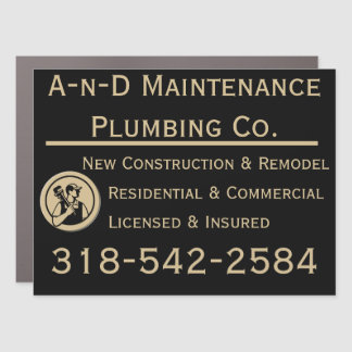 A-n-D Plumbing Car Magnet (For 18x24)