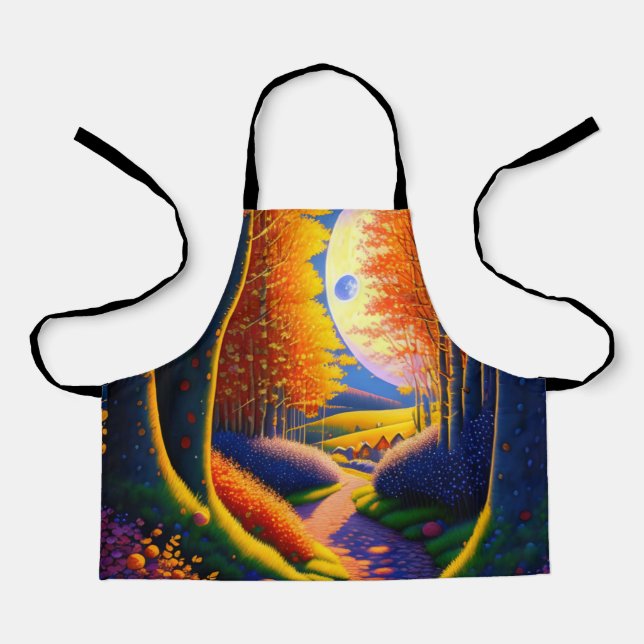 A narrow Path Between Thick Hedges Throw Pillow Apron (Front)