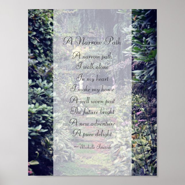 A Narrow Path ~ Poem by Michelle Istanish ~ Poster (Front)