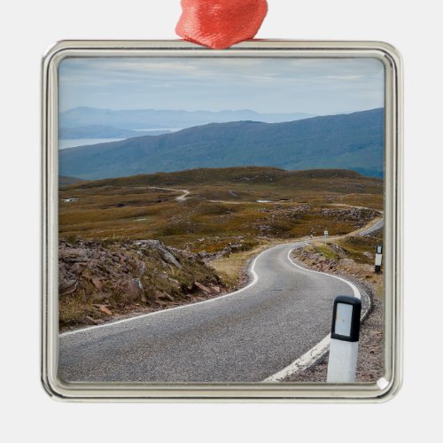 A narrow single_track road _ Scotland Metal Ornament