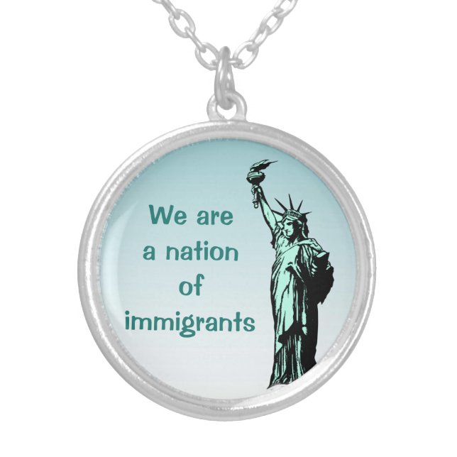 A Nation of Immigrants Blue Necklace (Front)