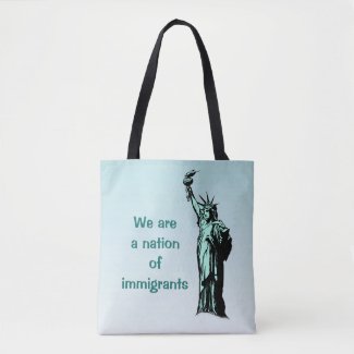 A Nation of Immigrants Blue Tote Bag