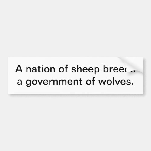 A Nation Of Sheep Bumper Sticker