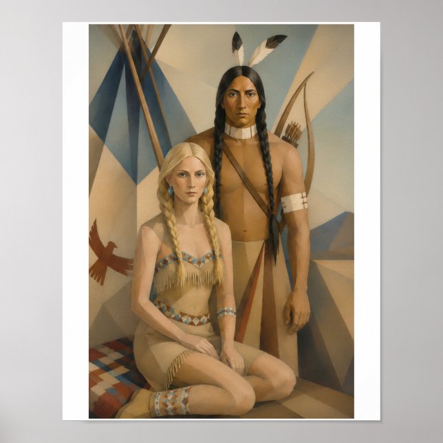 A Native American warrior and his Blond Squaw Poster (Front)
