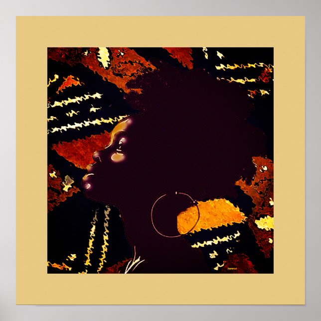 A Natural Vibe — Earth Tone Geometric Portrait Poster (Front)