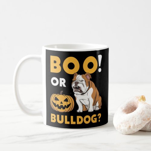 A naughty bulldog celebrates Halloween Coffee Mug