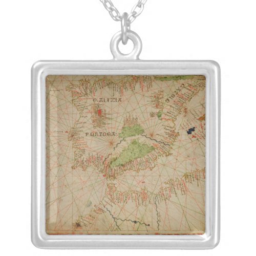 A nautical atlas silver plated necklace