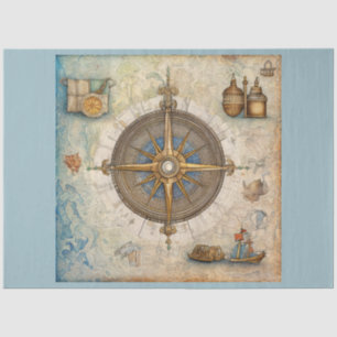 A Nautical Compass Series Design 12 Tissue Paper