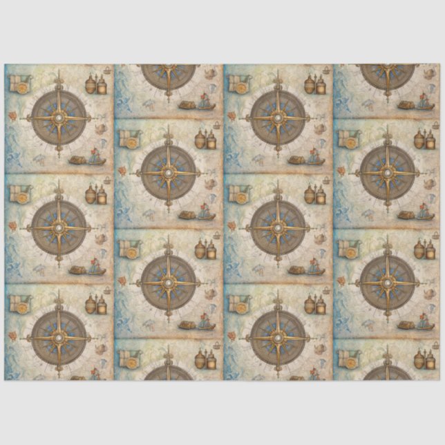 A Nautical Compass Series Design 13 Tissue Paper (Front)