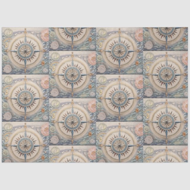 A Nautical Compass Series Design 14 Tissue Paper (Front)