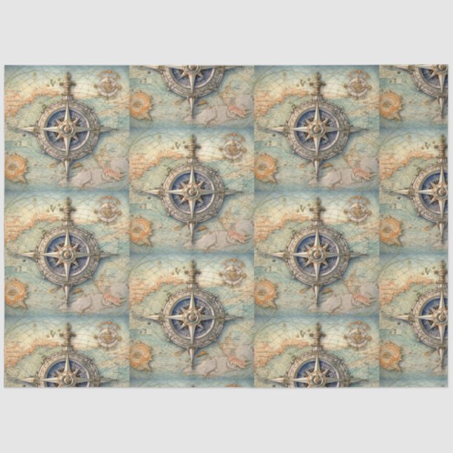 A Nautical Compass Series Design 16 Tissue Paper (Front)