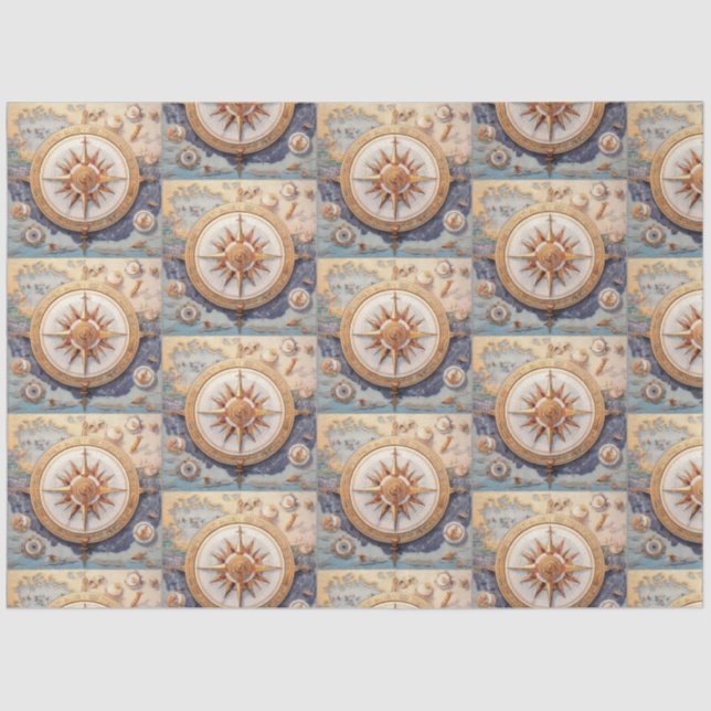 A Nautical Compass Series Design 19 Tissue Paper (Front)