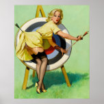 A Near Miss Right On Target Pin Up Art Poster at Zazzle