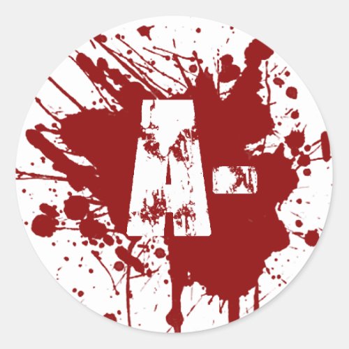 A Negative Blood Type Donation Vampire Zombie Classic Round Sticker