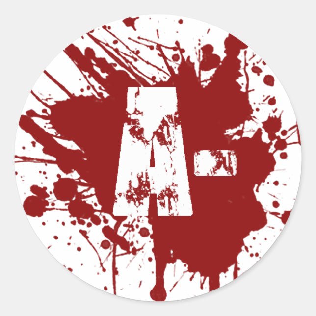 A Negative Blood Type Donation Vampire Zombie Classic Round Sticker (Front)