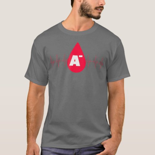 A Negative Blood Type Heartbeat Art World Blood Do T_Shirt