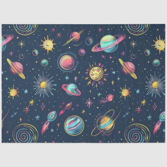 A Neon Cosmos Series Design 4 Tissue Paper (Front)