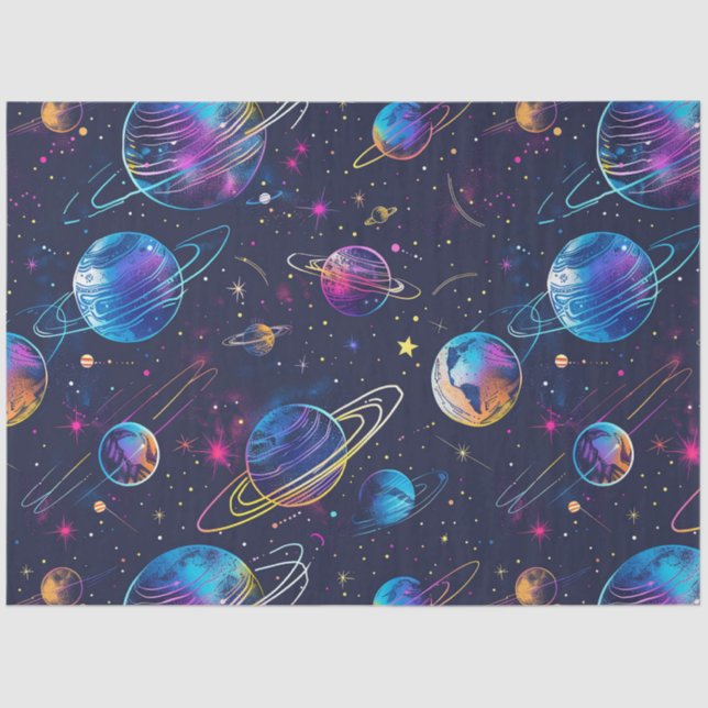 A Neon Cosmos Series Design 9 Tissue Paper (Front)