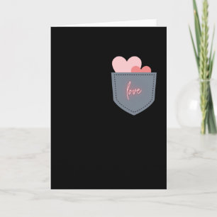 A neon heart in the pocket - love card