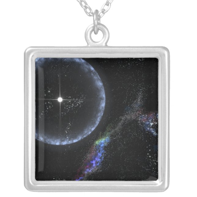 A Neutron star SGR 1806-20 Silver Plated Necklace (Front)