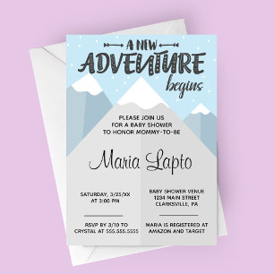 A New Adventure Begins Winter Baby Shower Invitation
