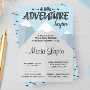 A New Adventure Begins Winter Baby Shower Invitation