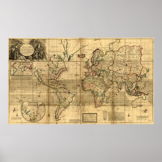 A new and correct map of the whole world poster (Front)