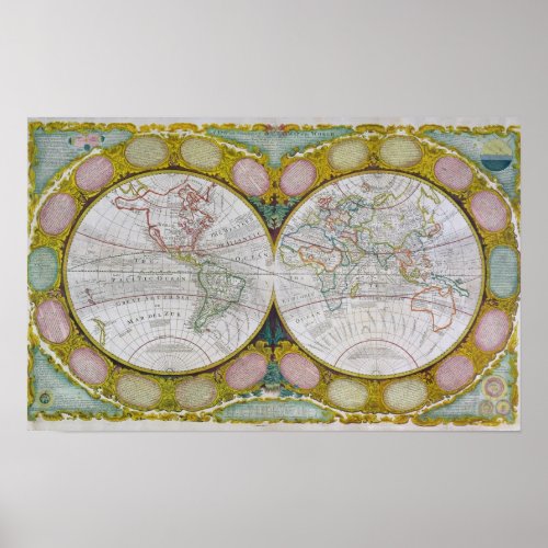 A New and Correct Map of the World 1770_97 Poster