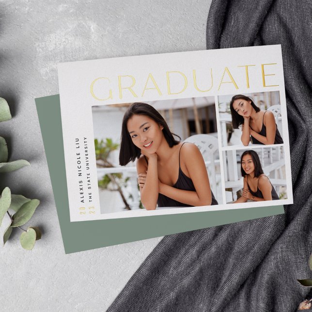A New Angle | Foil Photo Graduation Announcement (Creator Uploaded)